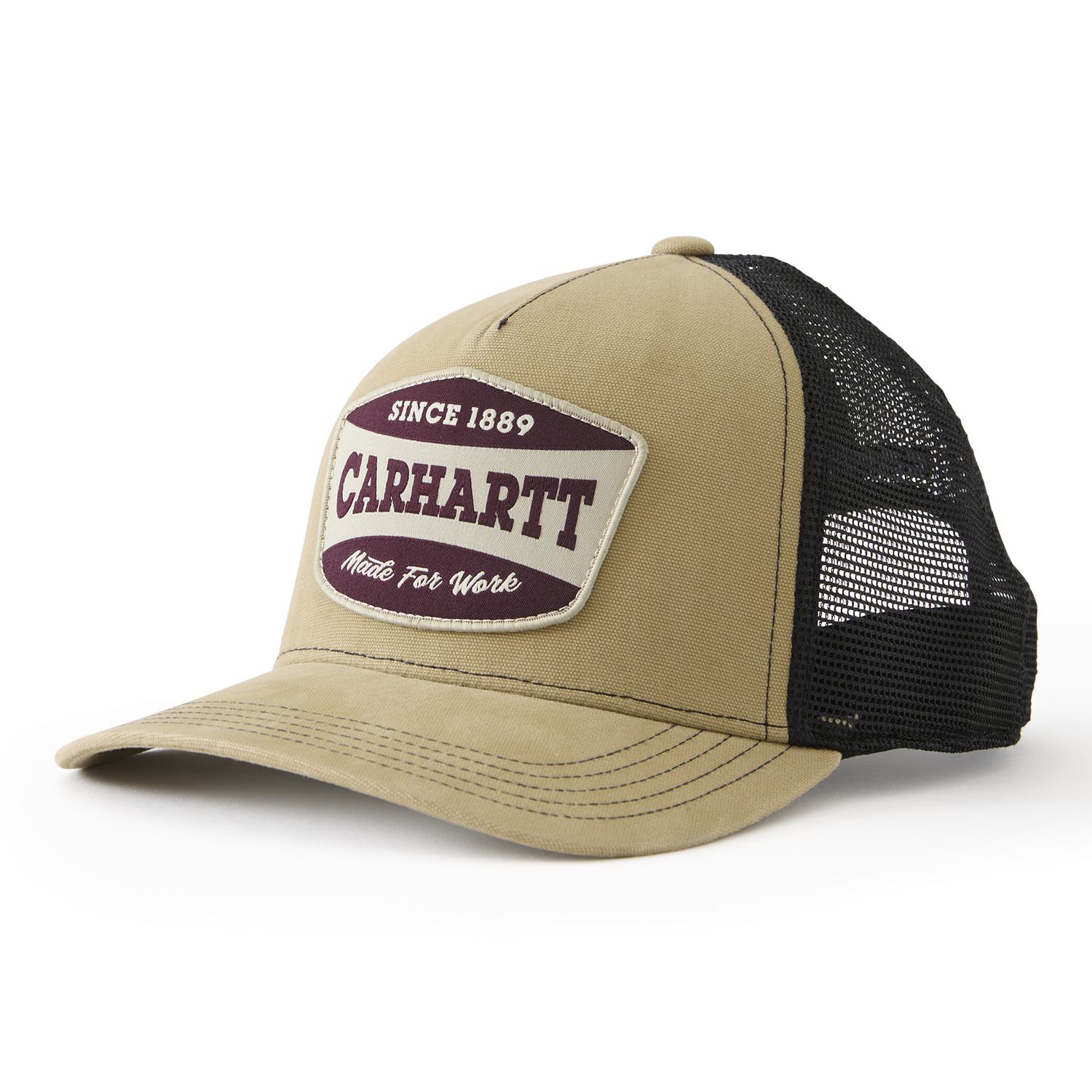 Carhartt Canvas Mesh-Back Patch Cap Hats & Caps Carhartt Dark Khaki OS