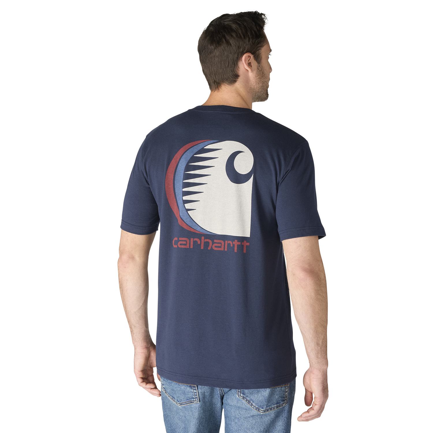 Carhartt Men's Irvine Relaxed C Logo T-Shirt T-Shirts Carhartt Navy 2XL Reg