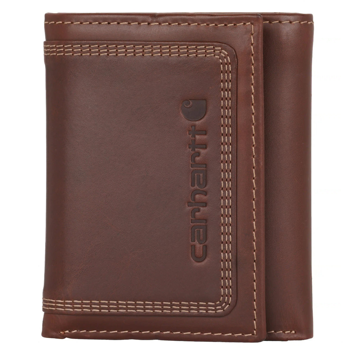 Carhartt Leather Triple-Stitched Trifold Wallet Wallets Carhartt Brown OS