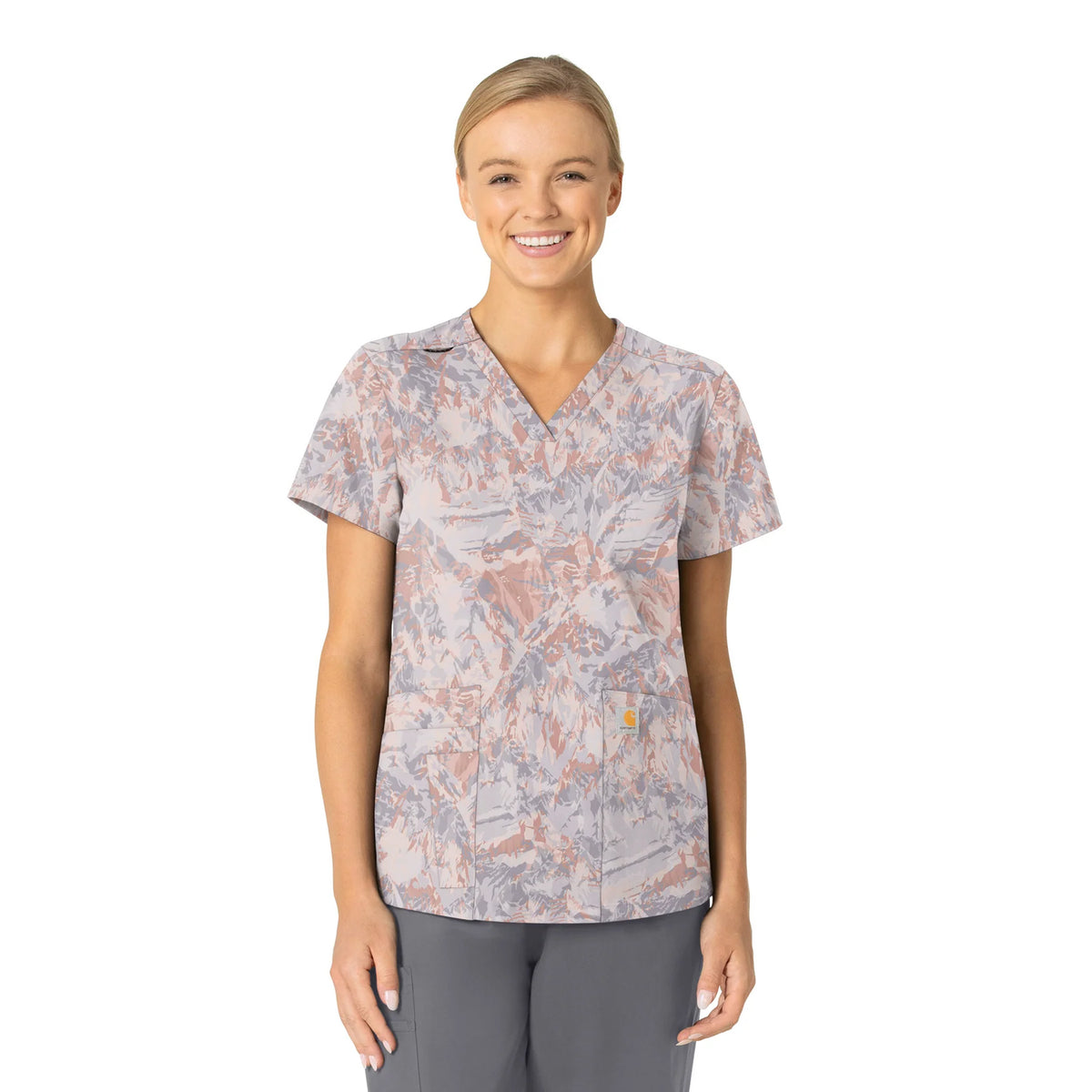 Carhartt Women's Cross-Flex V-Neck Print Scrub Top