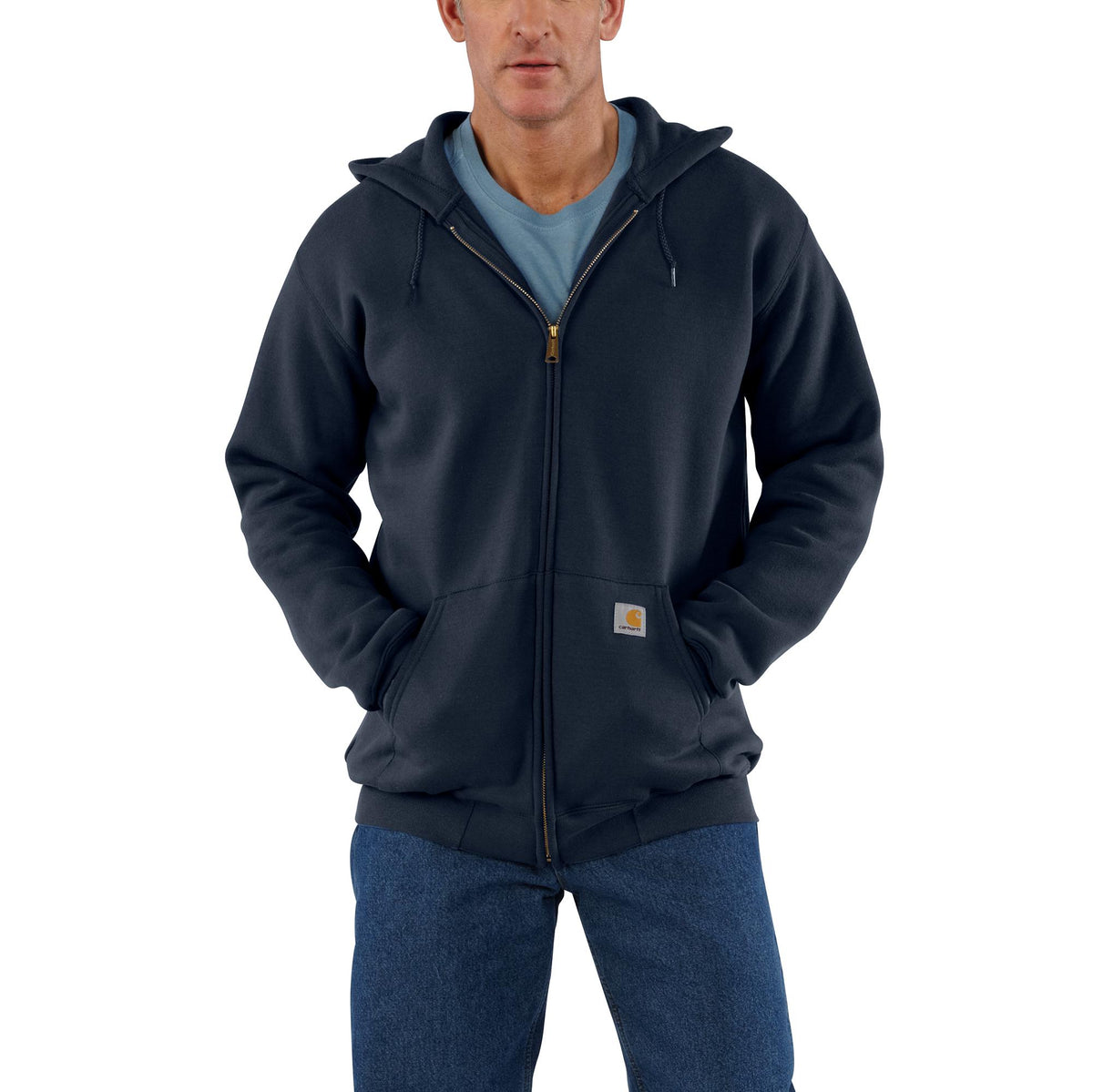 Carhartt Men&#39;s Midweight Zip Hooded Sweatshirt_New Navy - Work World - Workwear, Work Boots, Safety Gear