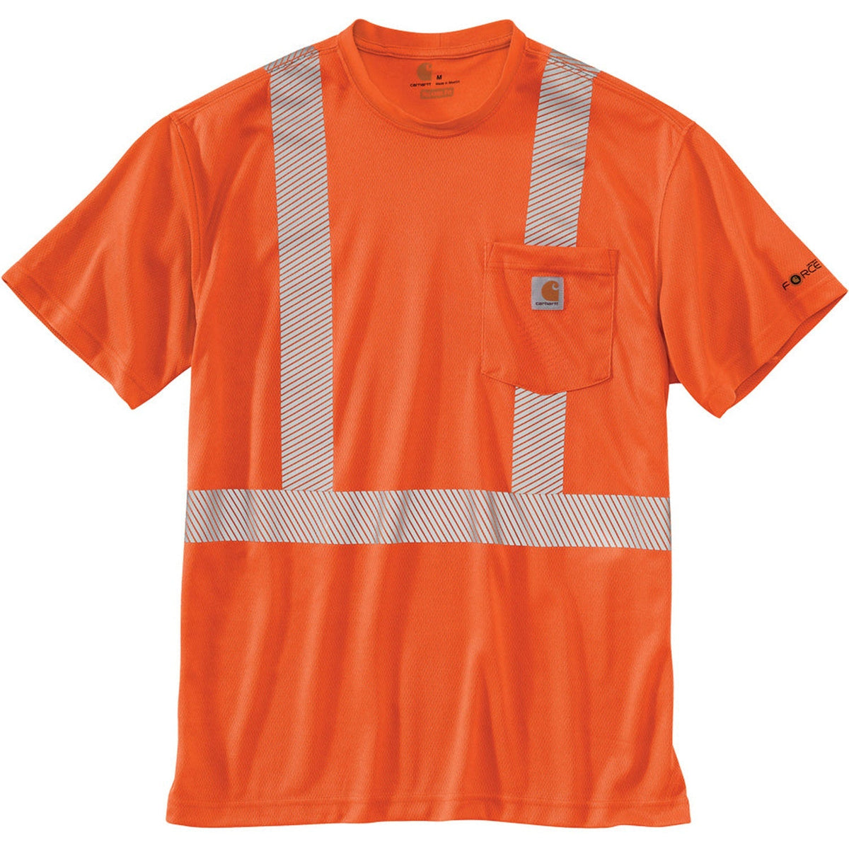 Carhartt Men's Force Class 2 Hi-Vis Short Sleeve T-Shirt Work Shirts Carhartt Brite Orange 2XL Reg