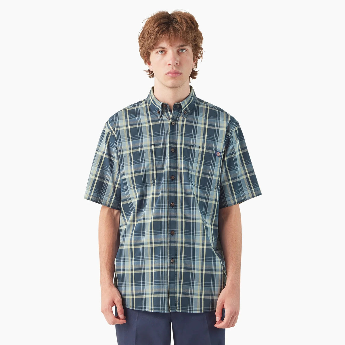 Dickies Men's FLEX Woven Short Sleeve Button-Down Shirt - Work World - Workwear, Work Boots, Safety Gear