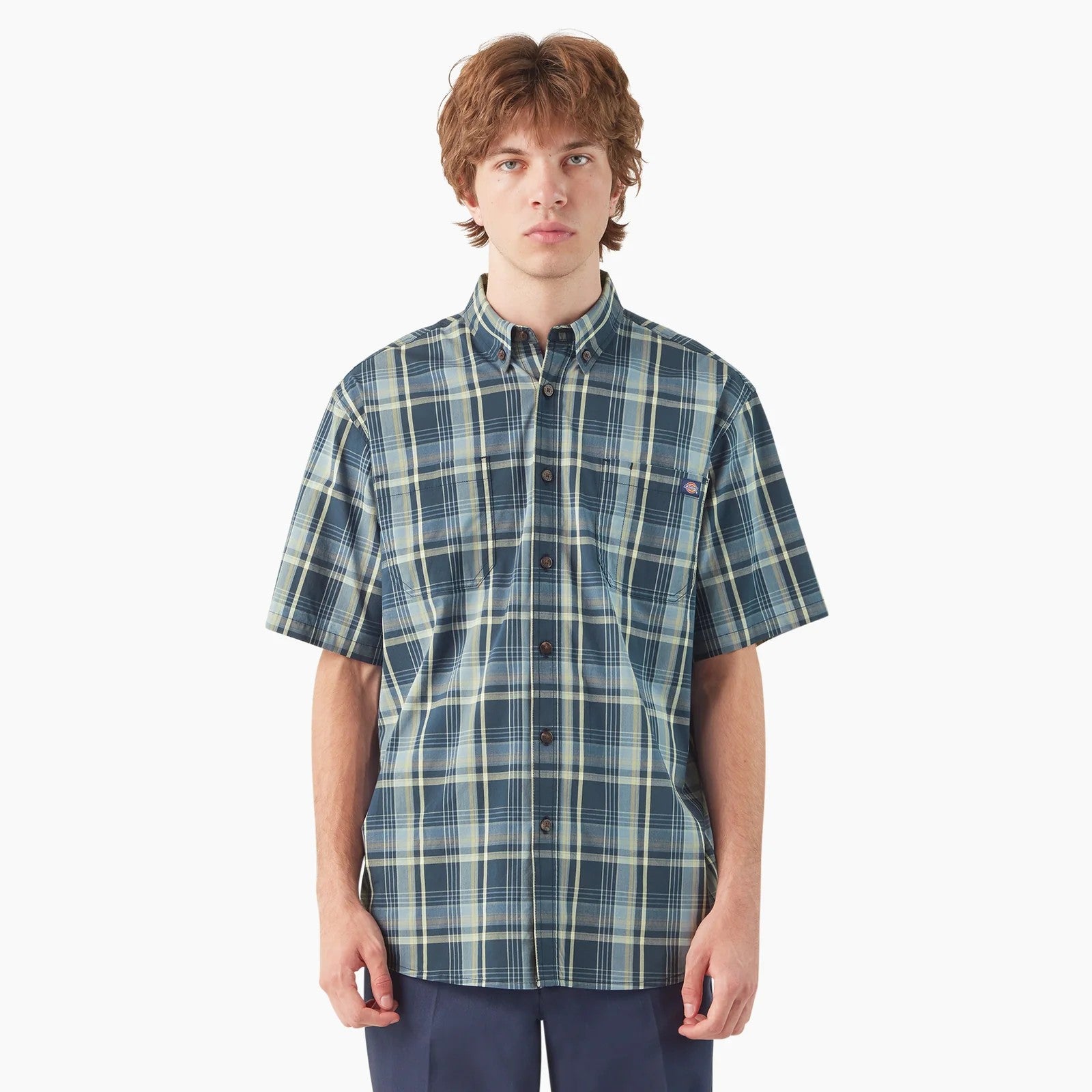 Dickies Men's FLEX Woven Short Sleeve Button-Down Shirt - Work World - Workwear, Work Boots, Safety Gear