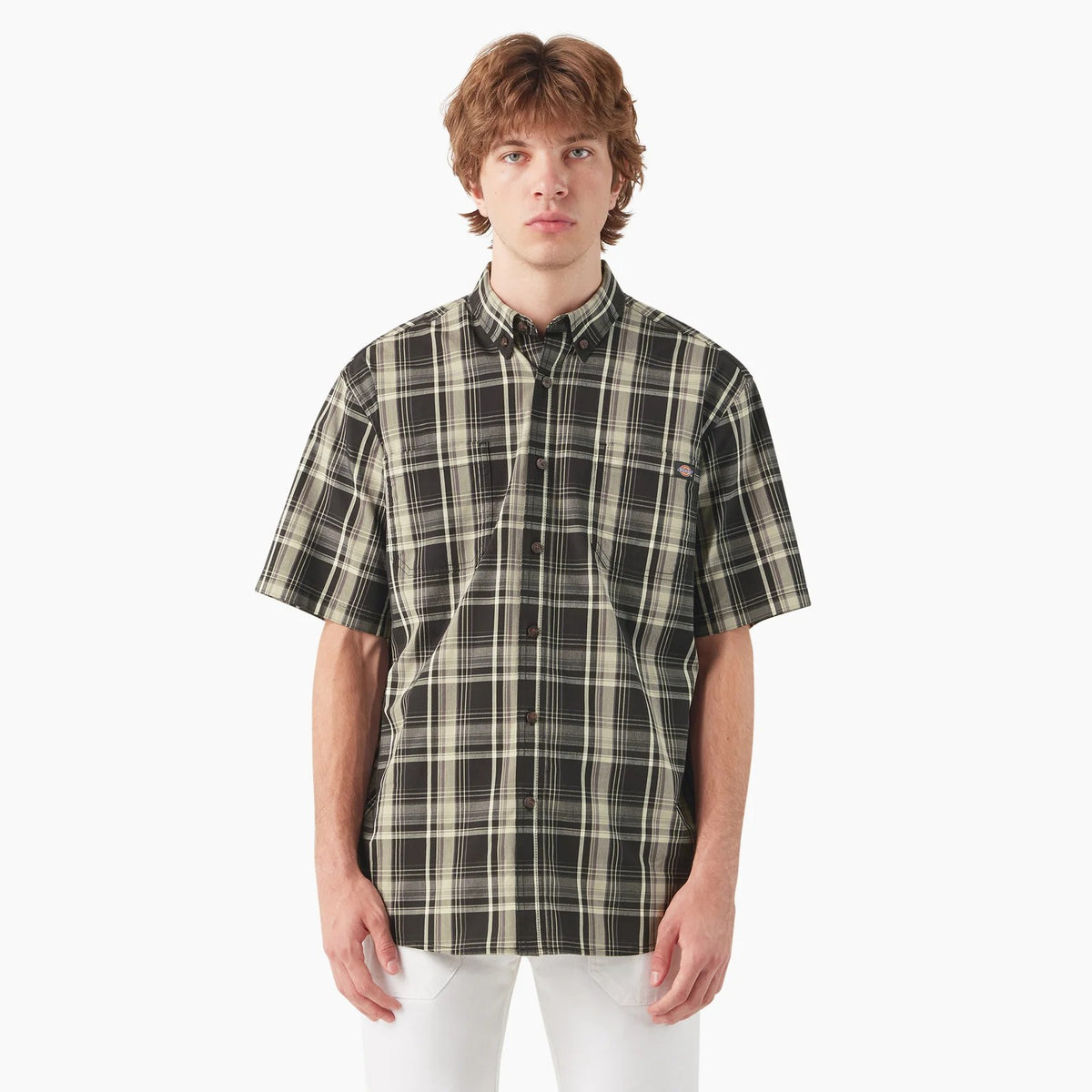 Dickies Men's FLEX Woven Short Sleeve Button-Down Shirt - Work World - Workwear, Work Boots, Safety Gear