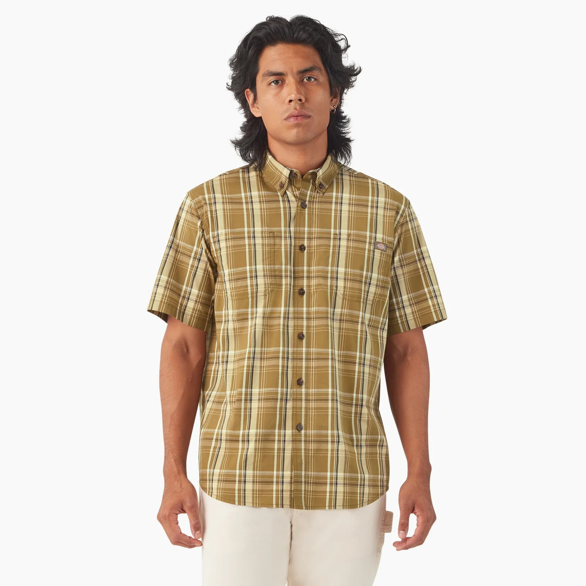 Dickies Men's FLEX Woven Short Sleeve Button-Down Shirt - Work World - Workwear, Work Boots, Safety Gear