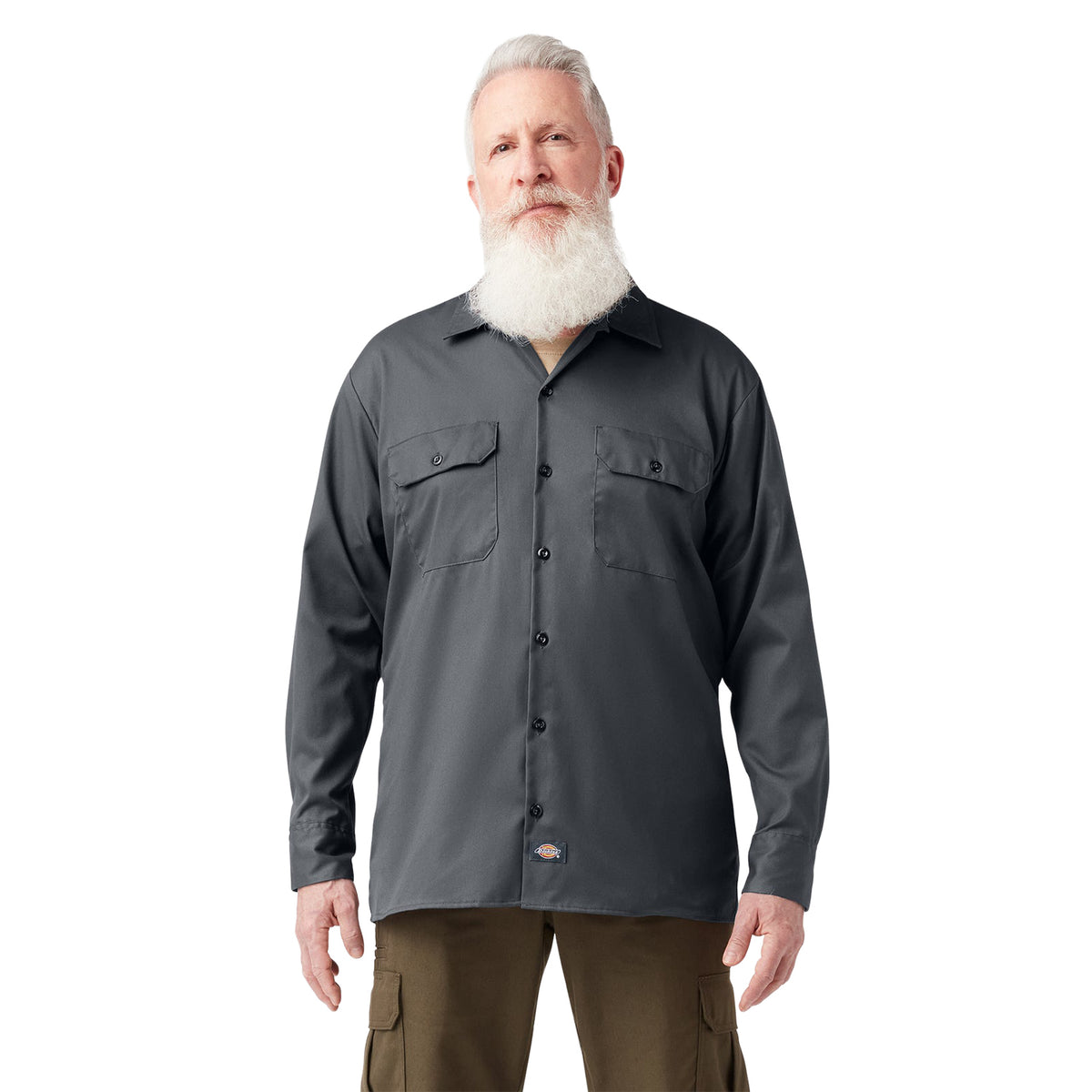 Dickies Men's FLEX Relaxed Fit Long Sleeve Work Shirt