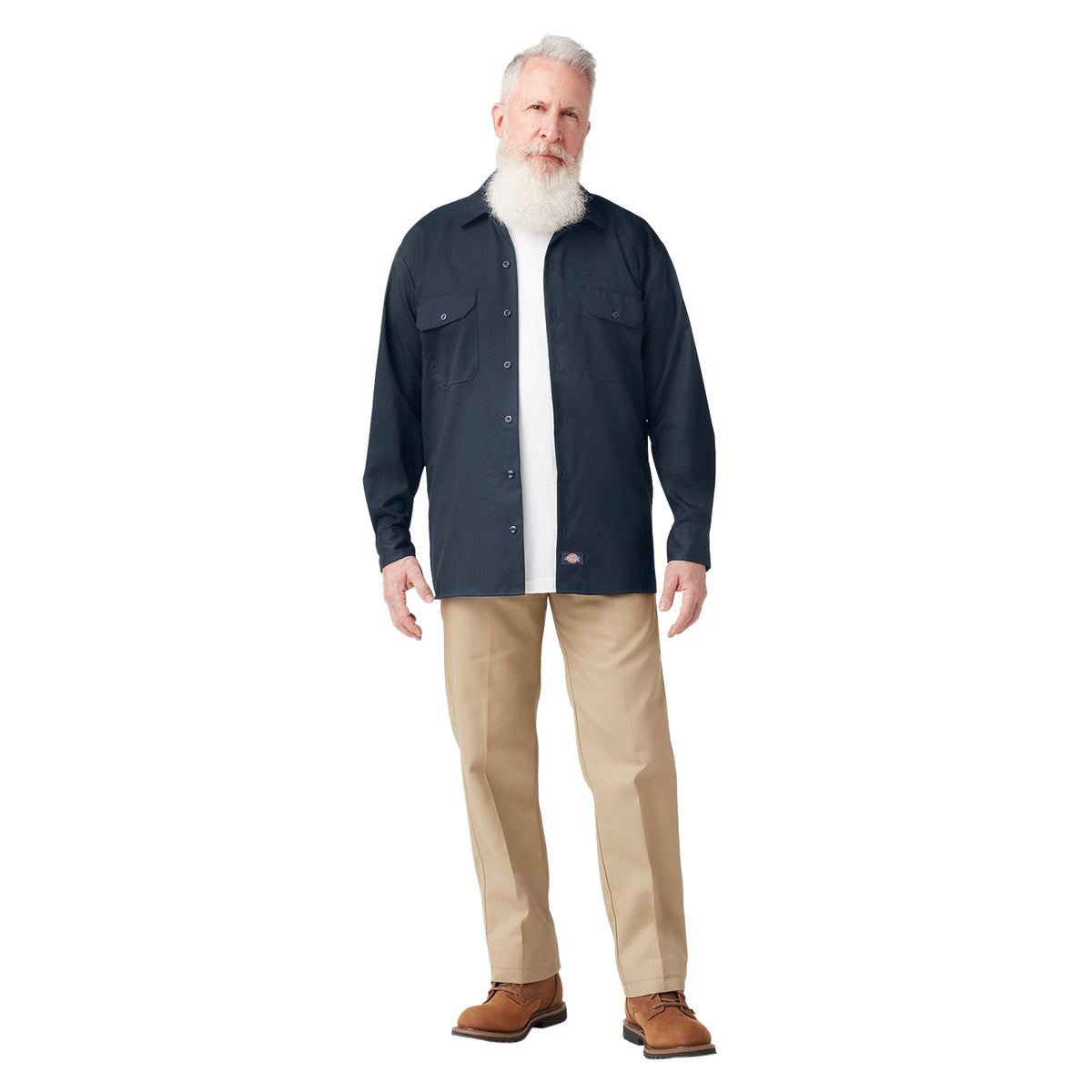 Dickies Men's FLEX Relaxed Fit Long Sleeve Work Shirt