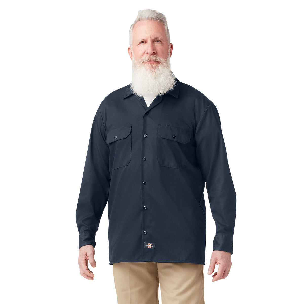 Dickies Men's FLEX Relaxed Fit Long Sleeve Work Shirt