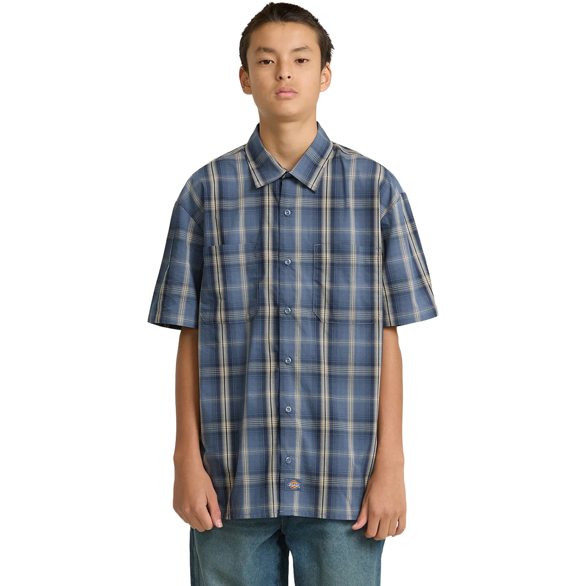 Dickies Men's Plaid Work Shirt Work Shirts Dickies Retro Indigo 2XL Reg