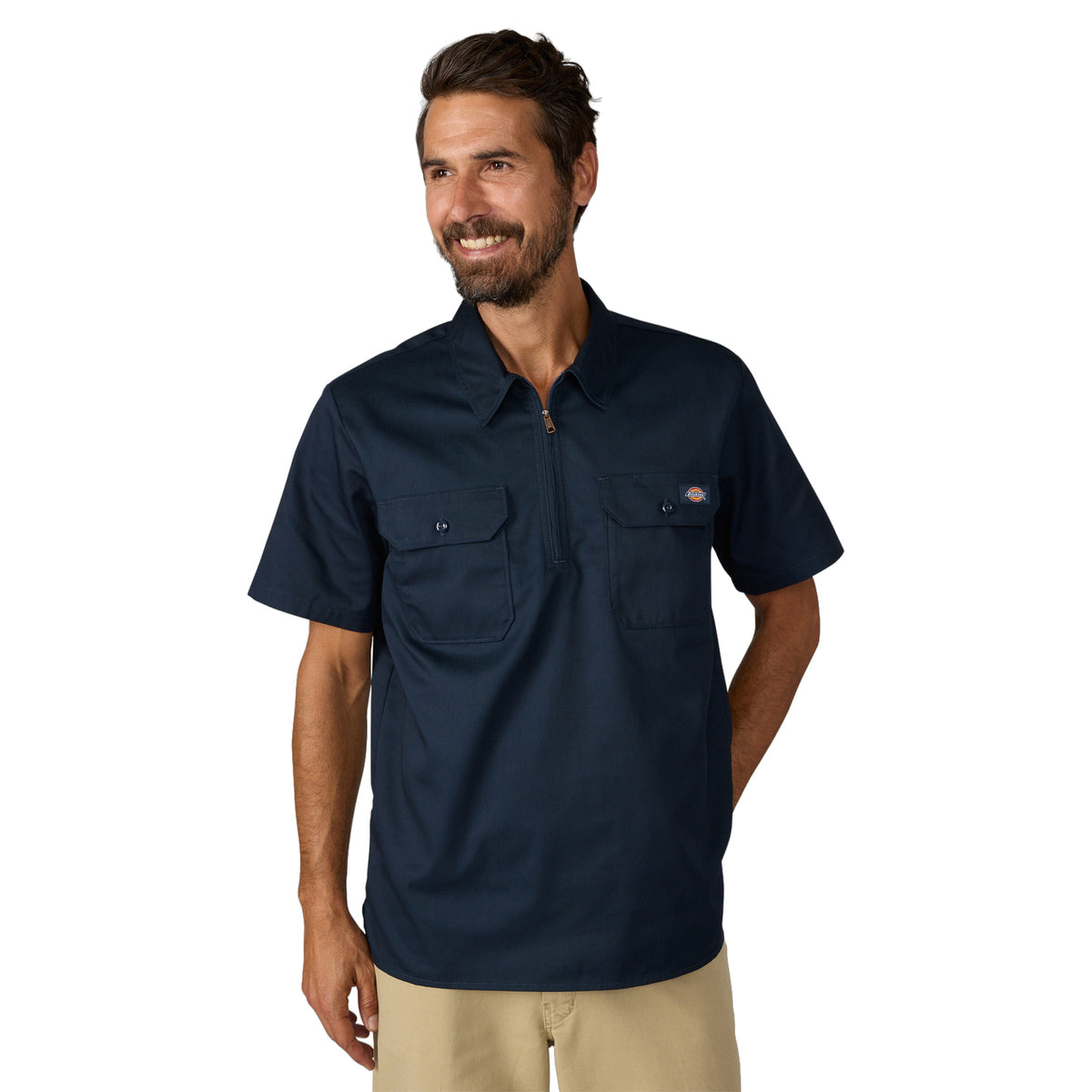 Dickies Men's 1/4 Zip Work Shirt