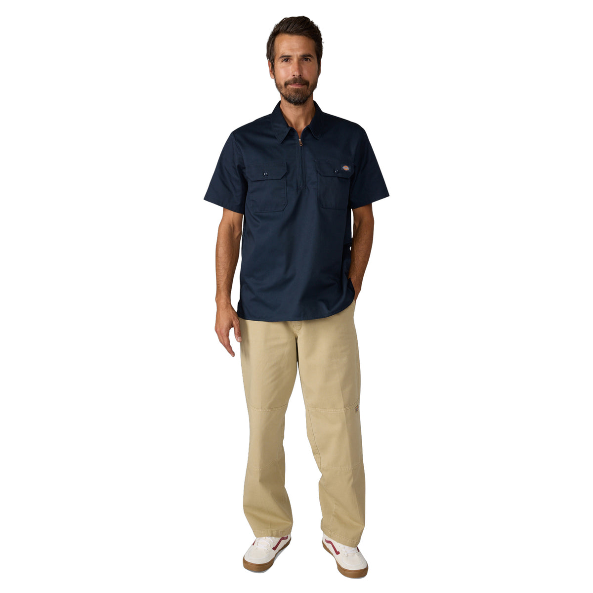 Dickies Men's 1/4 Zip Work Shirt