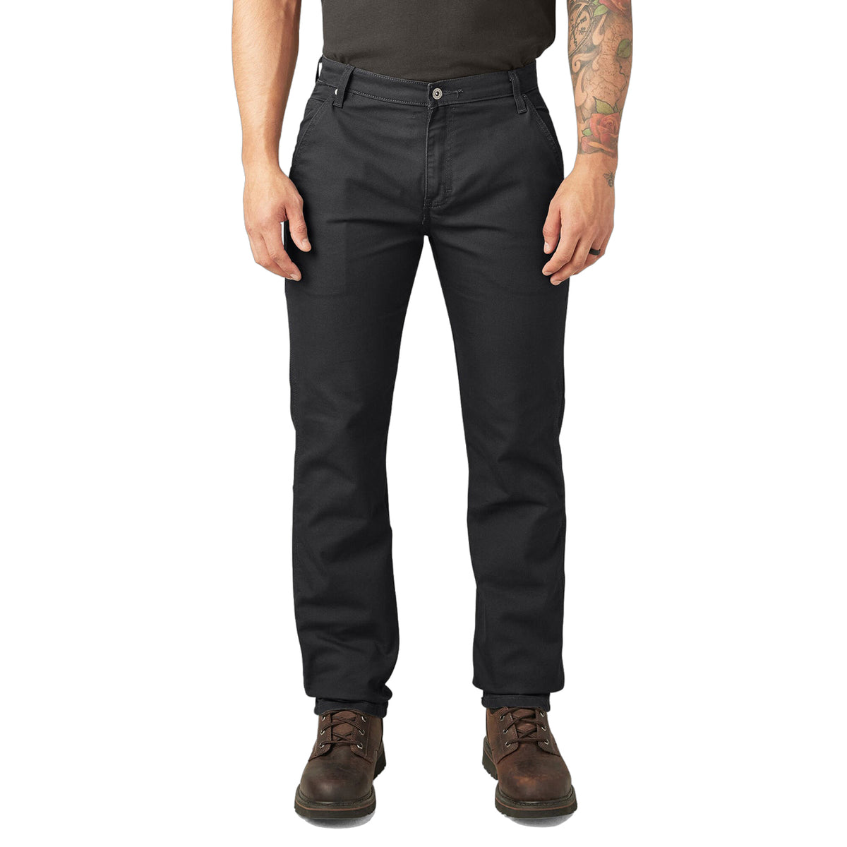 Dickies Men's FLEX Regular Fit Duck Carpenter Pants Pants Dickies Stonewashed Black 30 30 Inseam