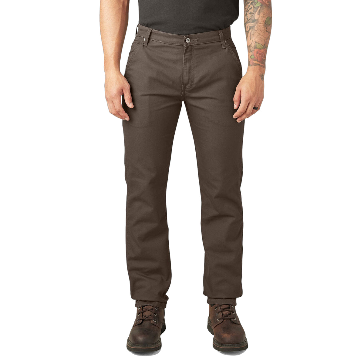Dickies Men's FLEX Regular Fit Duck Carpenter Pants Pants Dickies Stonewashed Mushroom 30 30 Inseam