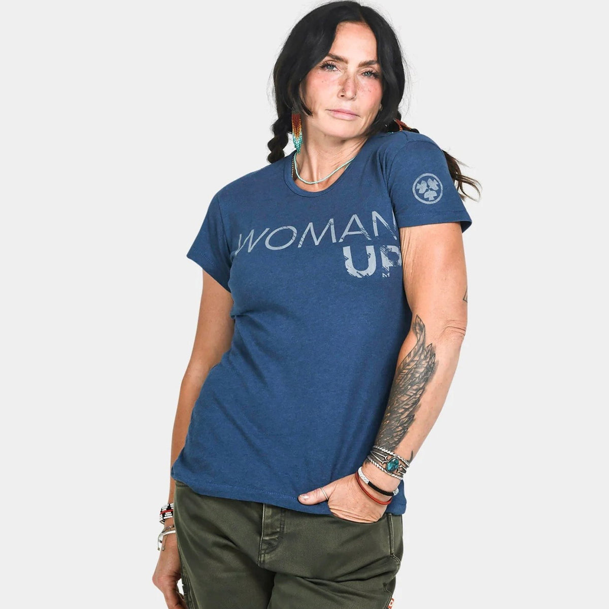 Dovetail Workwear Women&#39;s Woman Up™ Graphic Crewneck Short Sleeve T-Shirt - Work World - Workwear, Work Boots, Safety Gear