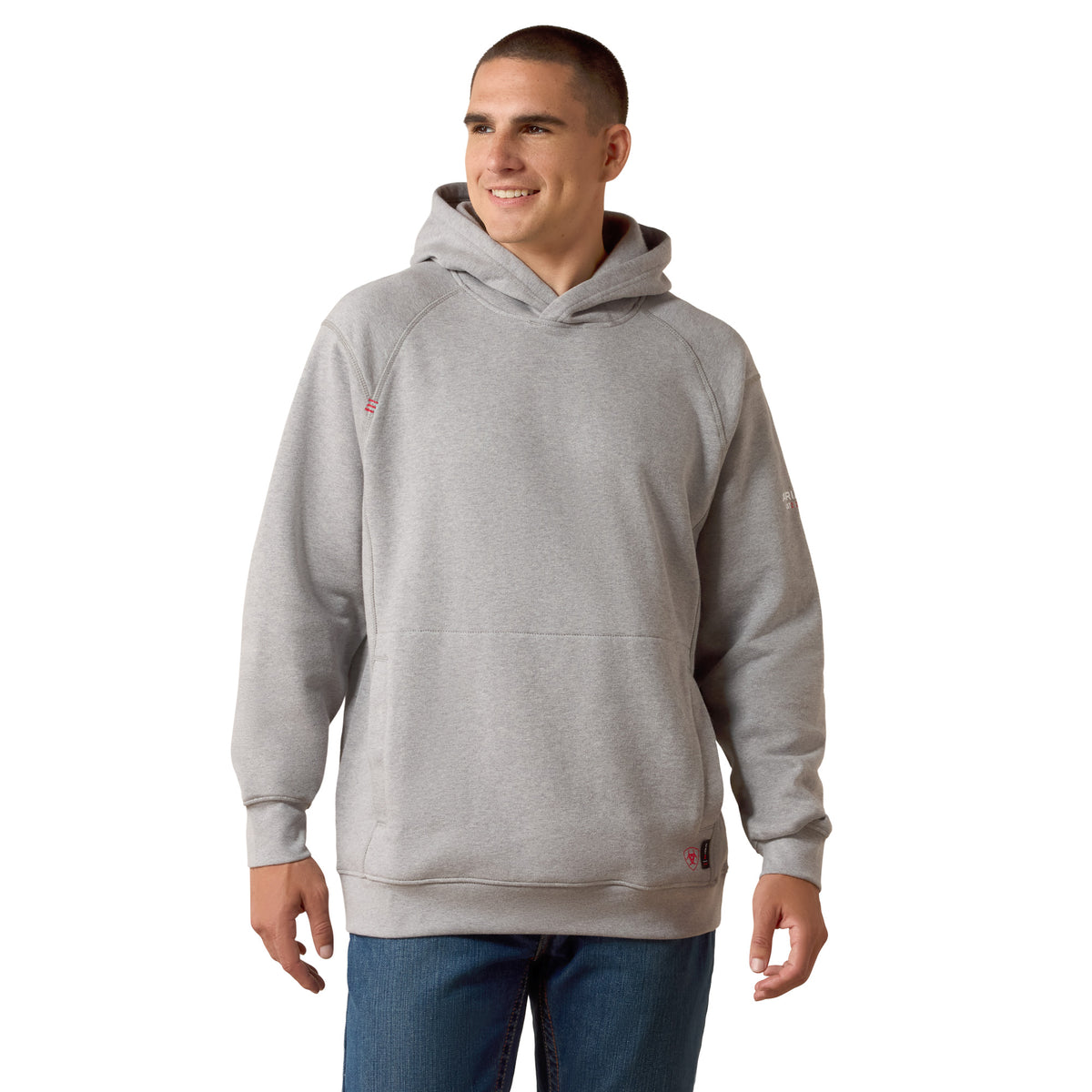 Ariat Men's FR Rev Pullover Safety Hoodie Sweatshirts & Hoodies Ariat Silver Fox Heather 2XL Reg