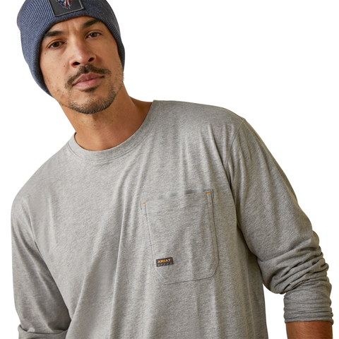 Ariat Men&#39;s Rebar Workman Patches Long Sleeve T-Shirt - Work World - Workwear, Work Boots, Safety Gear
