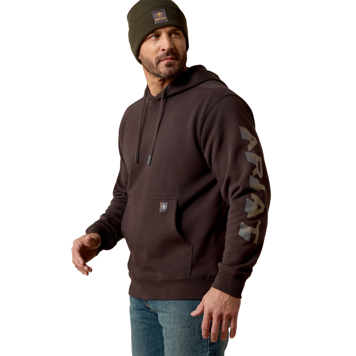 Ariat Men's Rebar Lightweight Logo Sleeve Hoodie