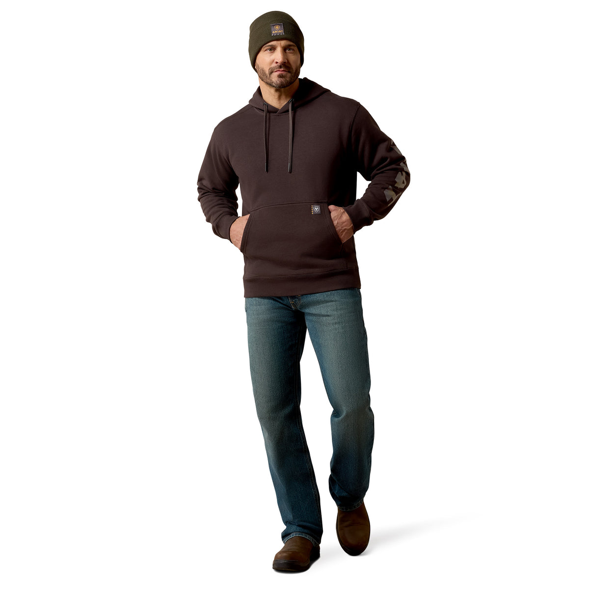 Ariat Men's Rebar Lightweight Logo Sleeve Hoodie