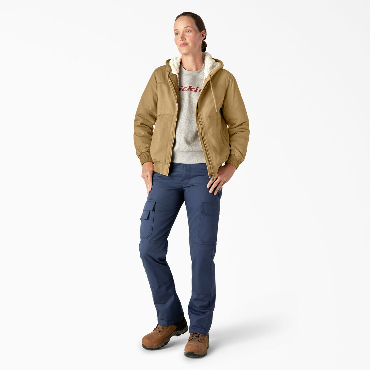 Dickies (W) Sherpa Lined Hooded Duck Bomber - Work World - Workwear, Work Boots, Safety Gear