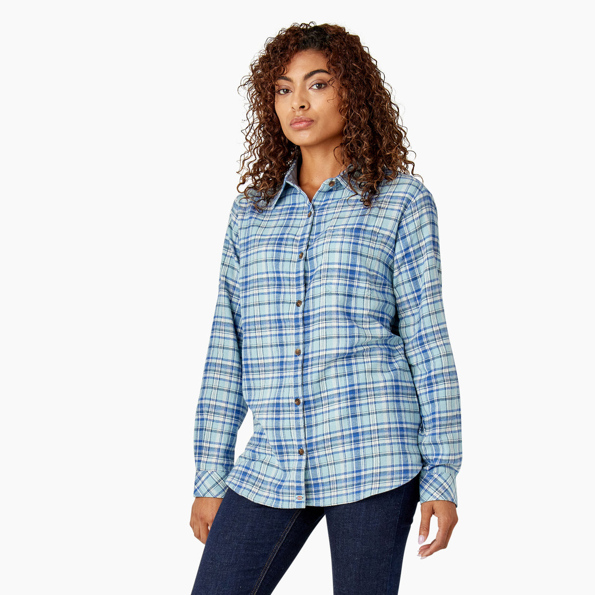 Dickies Women&#39;s Plaid Long Sleeve Flannel Shirt - Work World - Workwear, Work Boots, Safety Gear