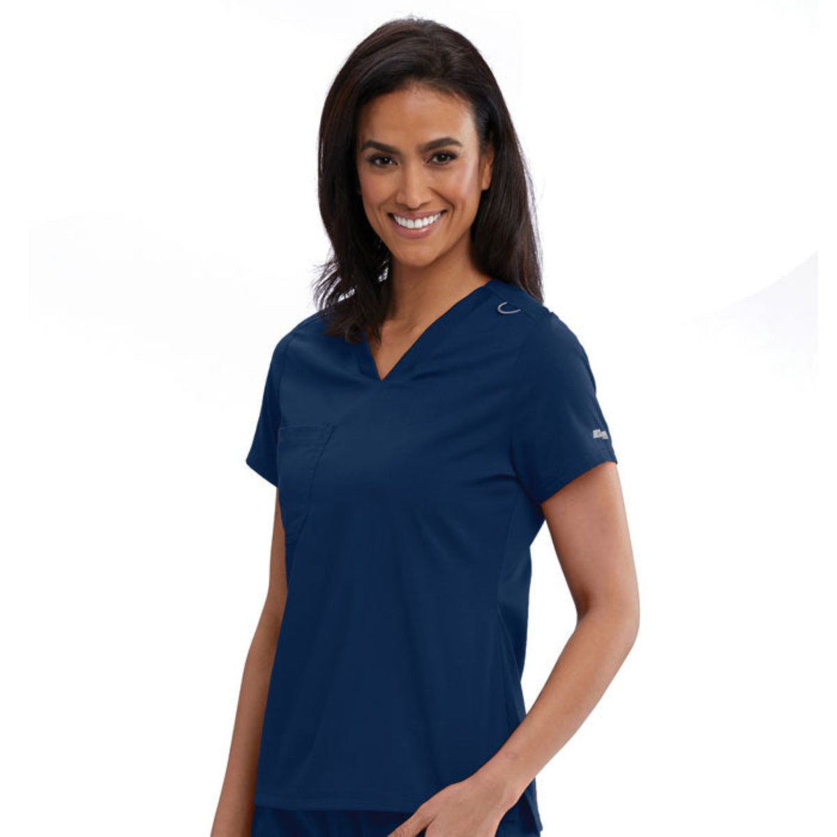 Grey's Anatomy Women's Bree Stretch V-Neck Short Sleeve Scrub Top Scrubs Grey's Anatomy Indigo 2XL Reg