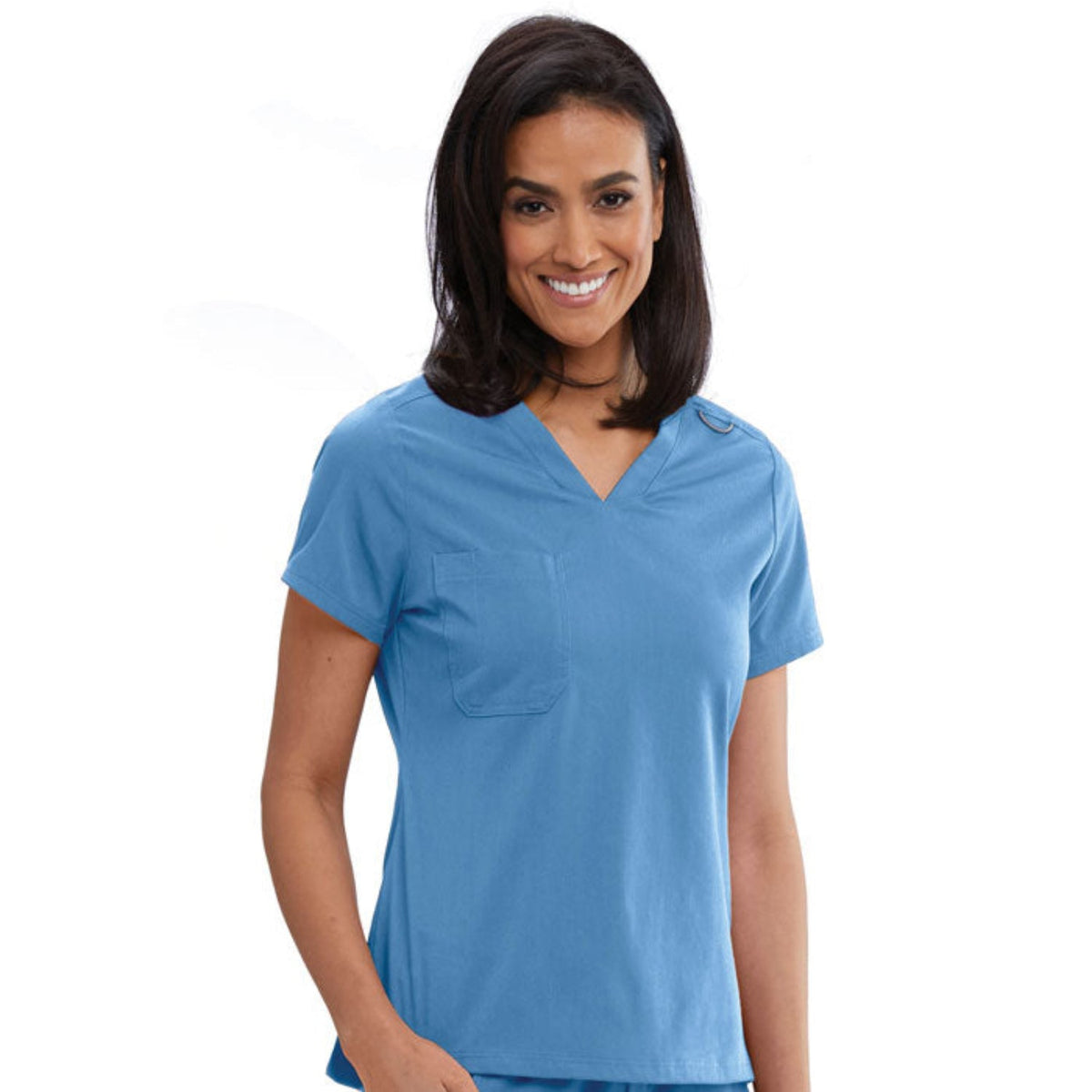 Grey's Anatomy Women's Bree Stretch V-Neck Short Sleeve Scrub Top Scrubs Grey's Anatomy Ciel Blue 2XL Reg