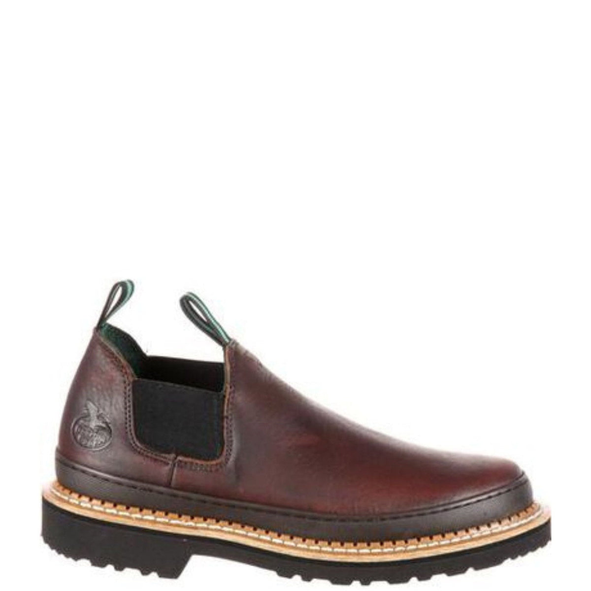 Georgia Giant Men's Pull-On Romeo 4" Work Shoe Work Shoes Georgia Boot Brown 10 M