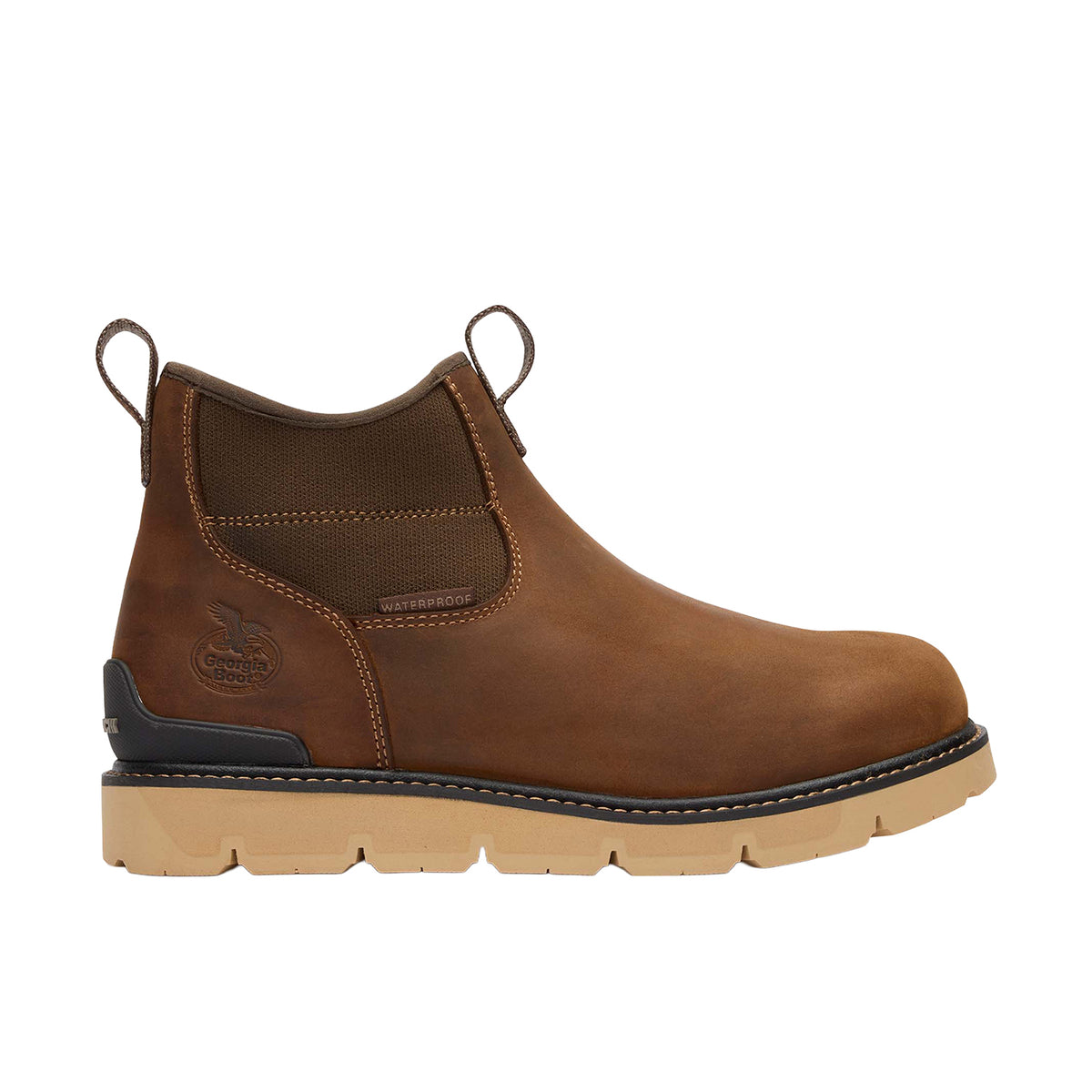 Georgia Boot Men's Carbon Flex Wedge Chelsea Carbon Toe Work Boot Work Boots Georgia Boot Brown 10 M