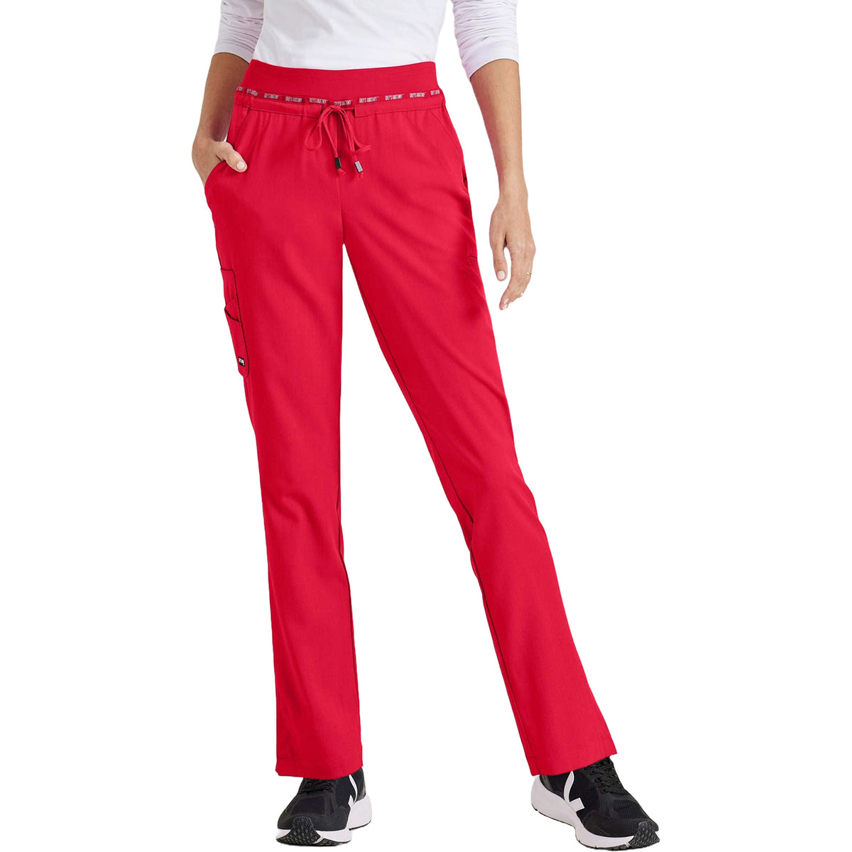 Grey's Anatomy Women's Serena 7-Pocket Tapered-Leg Scrub Pant Scrubs Grey`s Anatomy Scarlet Red L Reg