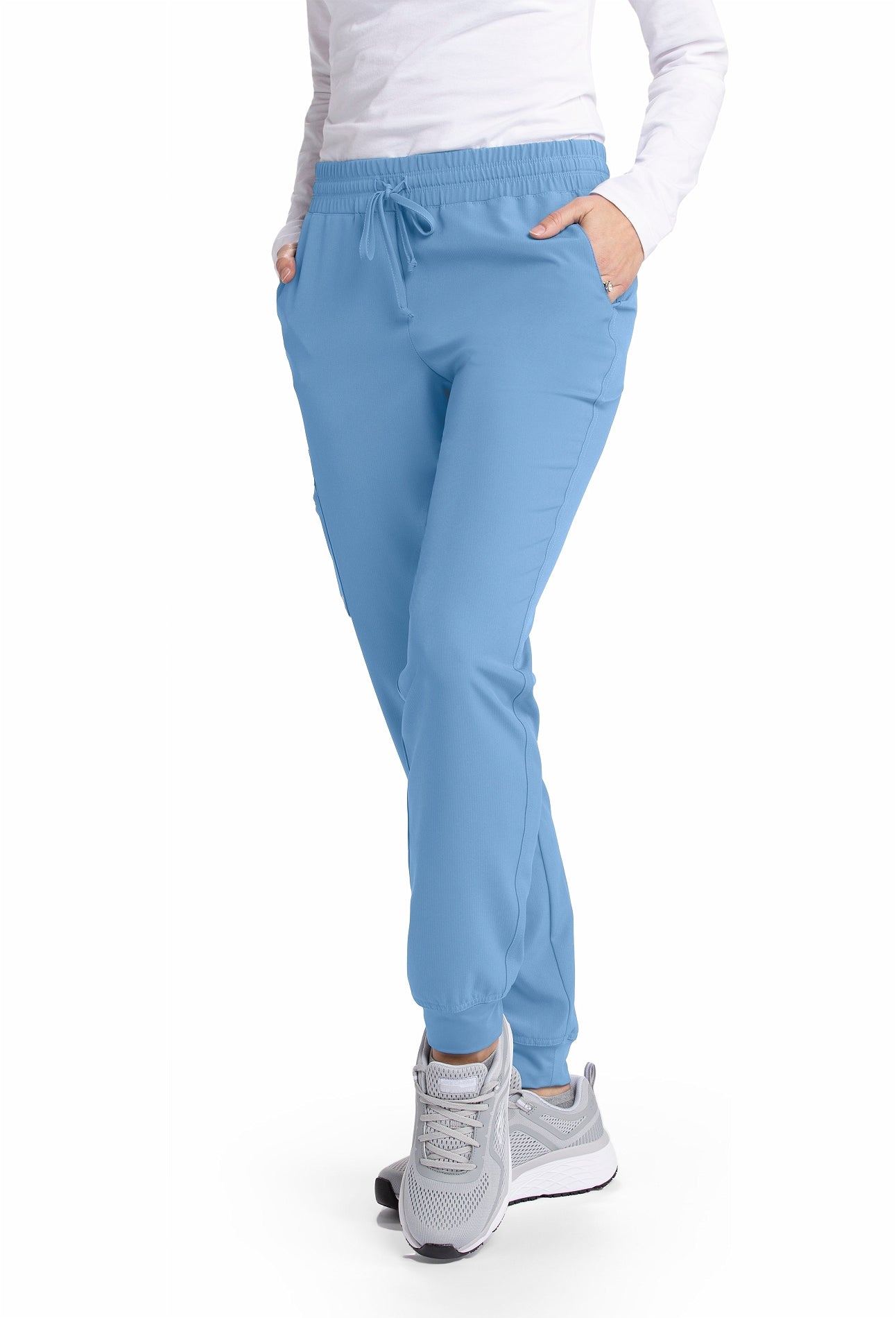 Grey's Anatomy Women's Theory 4-Pocket Drawcord Jogger_Ceil Blue - Work World - Workwear, Work Boots, Safety Gear