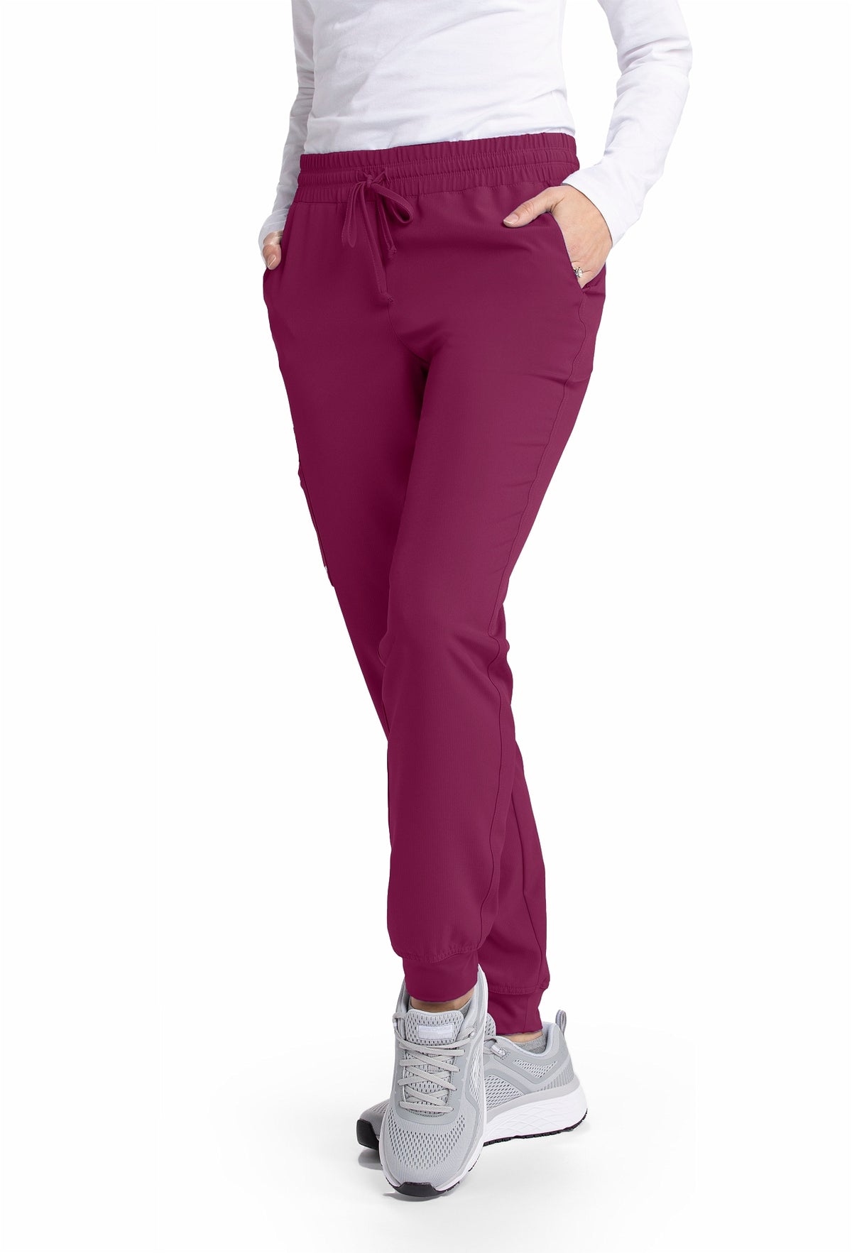 Grey&#39;s Anatomy Women&#39;s Theory 4 Pocket Drawcord Jogger_Wine - Work World - Workwear, Work Boots, Safety Gear