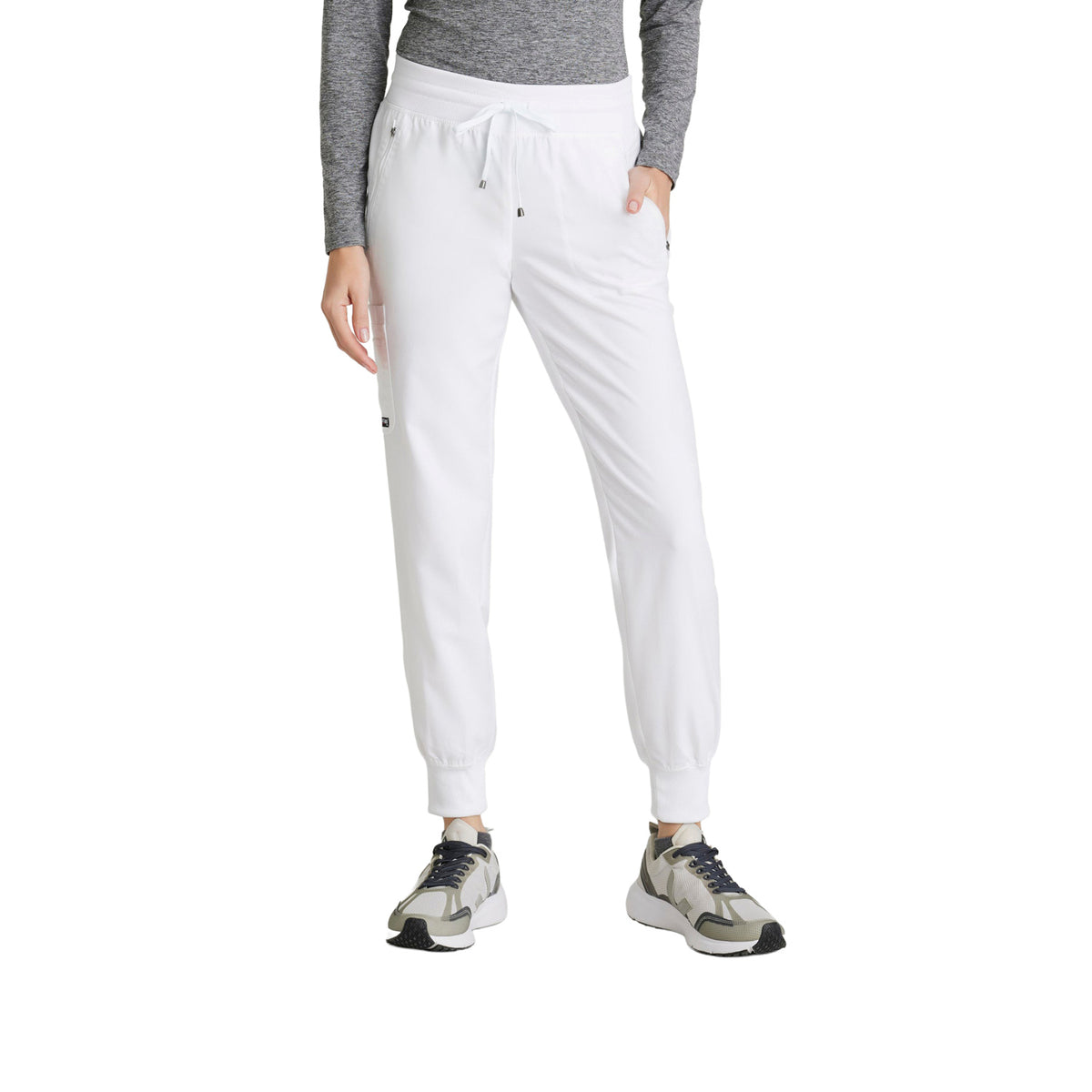 Grey's Anatomy Women's Eden 5 Pocket Scrub Jogger Pant Scrubs Grey`s Anatomy White L Reg