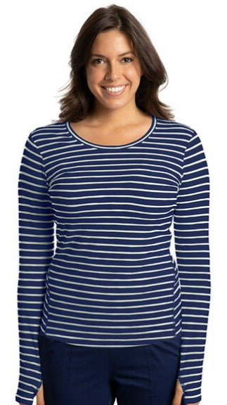 Healing Hands (W) Mackenzie Stripe L/S Tee - Work World - Workwear, Work Boots, Safety Gear