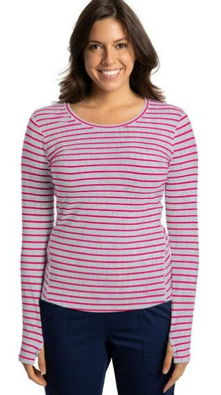 Healing Hands (W) Mackenzie Stripe L/S Tee - Work World - Workwear, Work Boots, Safety Gear