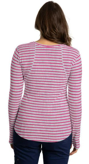 Healing Hands (W) Mackenzie Stripe L/S Tee - Work World - Workwear, Work Boots, Safety Gear