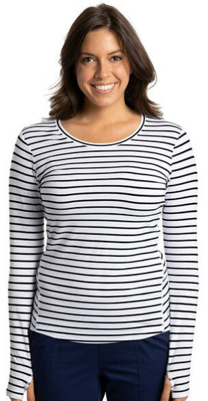 Healing Hands (W) Mackenzie Stripe L/S Tee - Work World - Workwear, Work Boots, Safety Gear