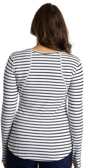 Healing Hands (W) Mackenzie Stripe L/S Tee - Work World - Workwear, Work Boots, Safety Gear