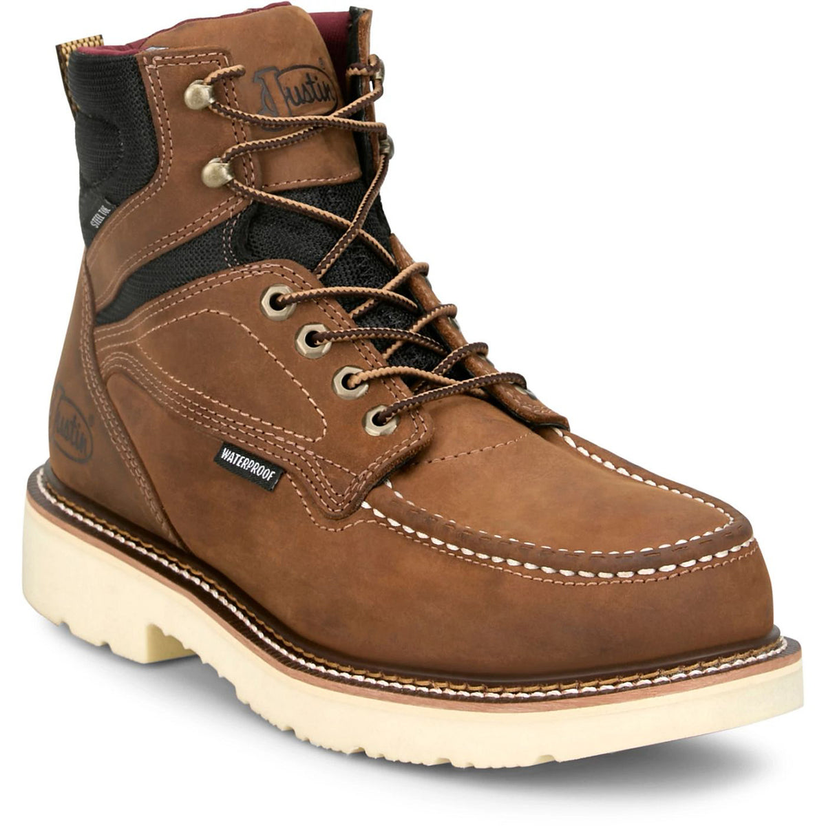 Justin Boots Men's Bristol 6" Waterproof Steel Toe Work Boot Work Boots Justin Boots