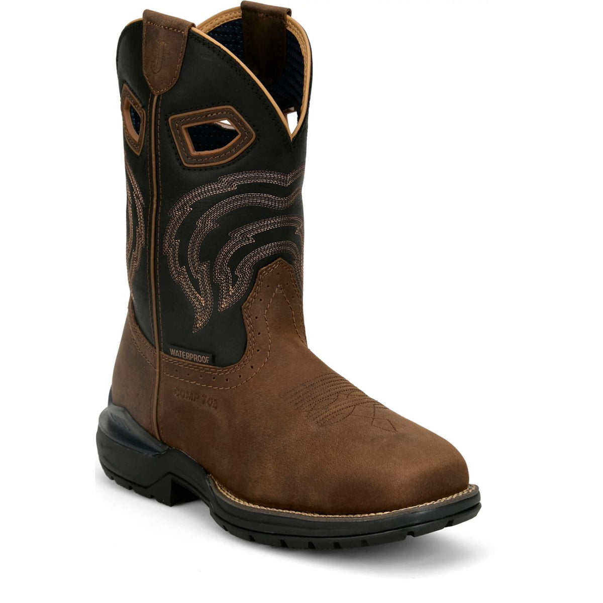 Justin Boots Men's Slickline 11" Waterproof Nano Comp Toe Work Boot Work Boots Justin Boots