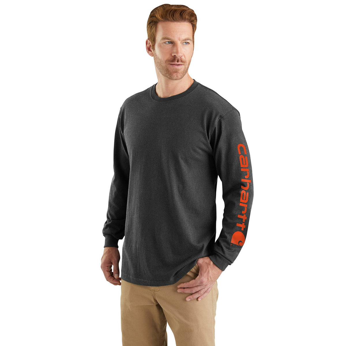 Carhartt Men's Signature Logo Long Sleeve T-Shirt - Work World - Workwear, Work Boots, Safety Gear