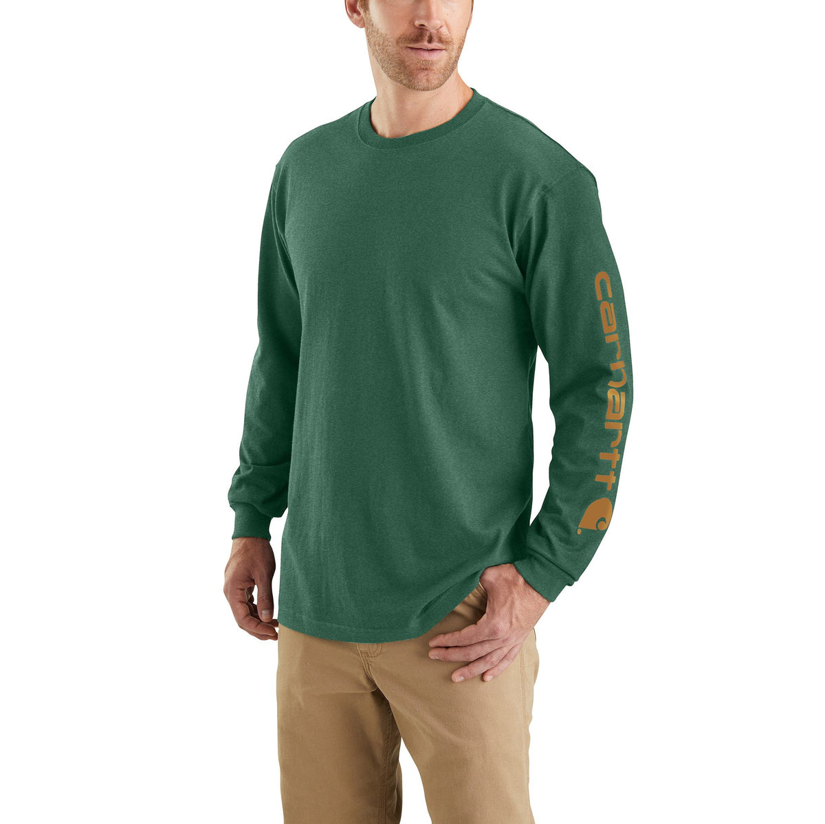 Carhartt Men's Signature Logo Long Sleeve T-Shirt - Work World - Workwear, Work Boots, Safety Gear