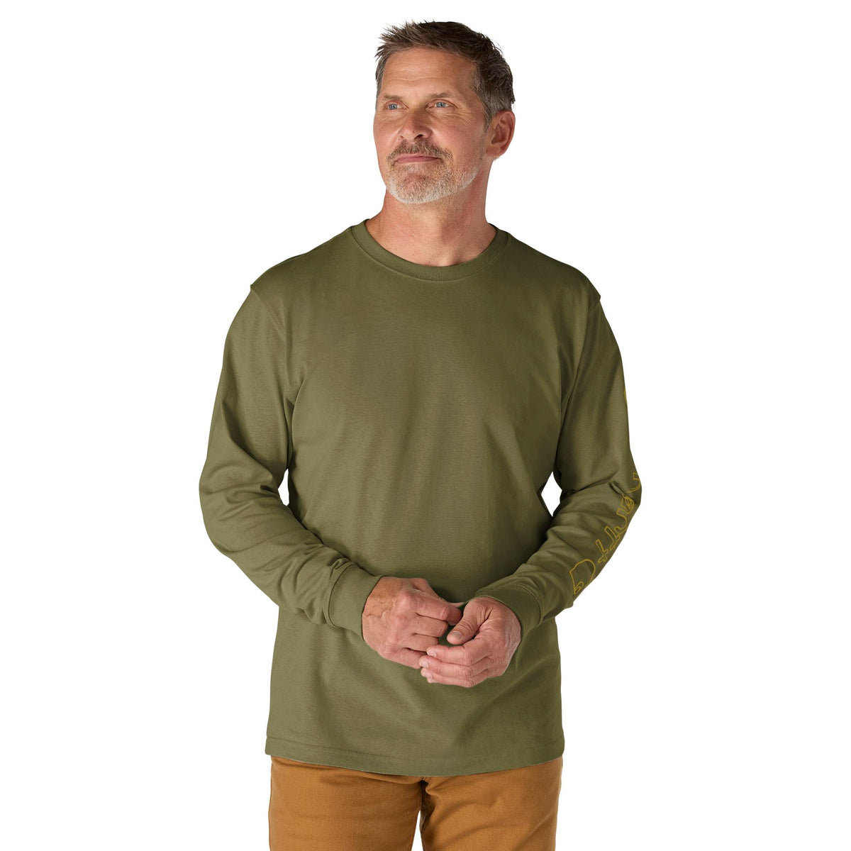 Carhartt Men's Signature Logo Long Sleeve T-Shirt Long Sleeve T-Shirts Carhartt Dark Bronzed Green Heather 2XL Reg