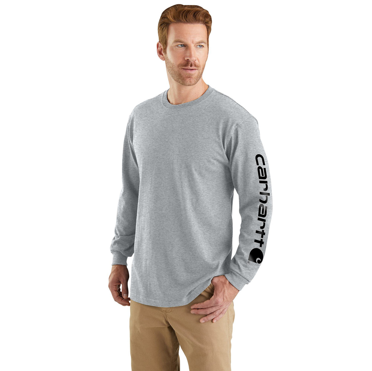 Carhartt Men's Signature Logo Long Sleeve T-Shirt - Work World - Workwear, Work Boots, Safety Gear