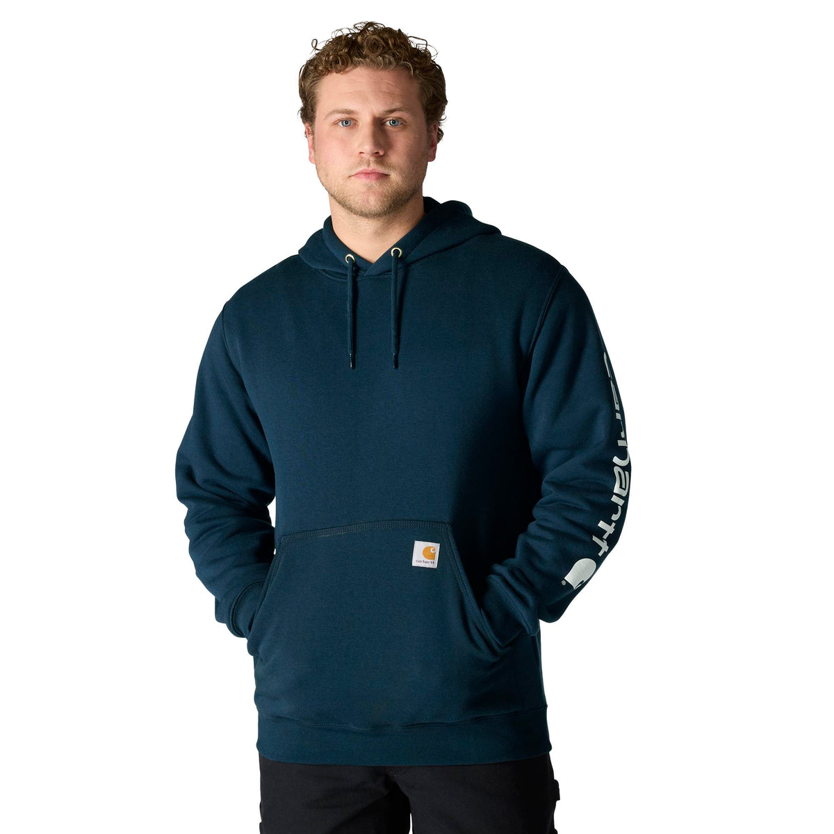 Carhartt Men's Signature Logo Hooded Pullover Sweatshirt - Work World - Workwear, Work Boots, Safety Gear