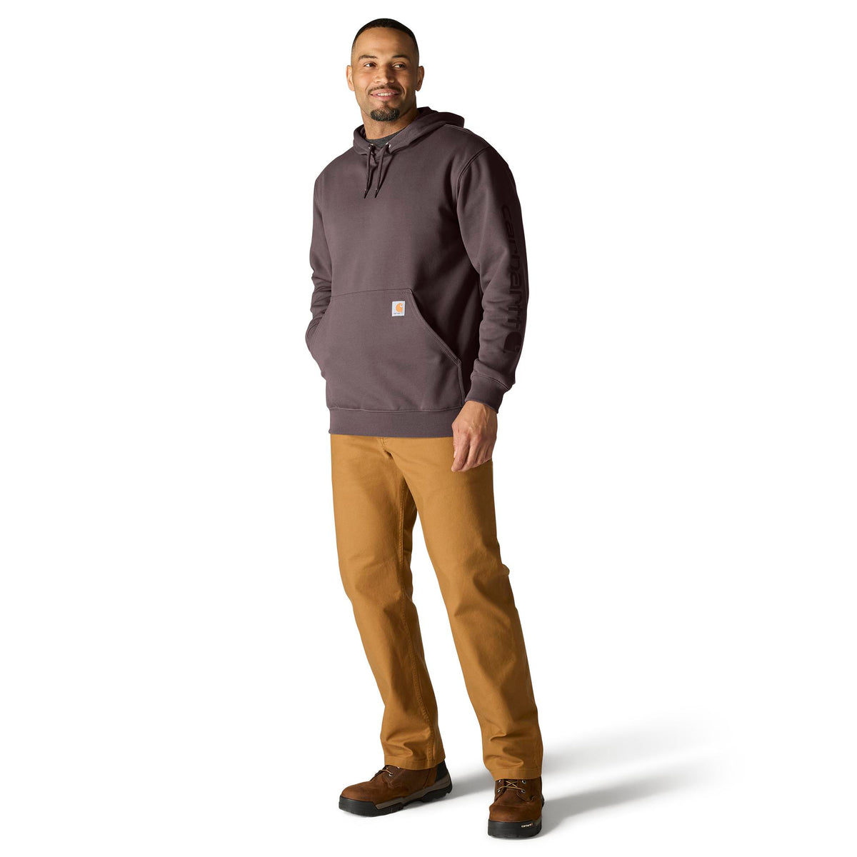 Carhartt Men's Signature Logo Hooded Pullover Sweatshirt - Work World - Workwear, Work Boots, Safety Gear