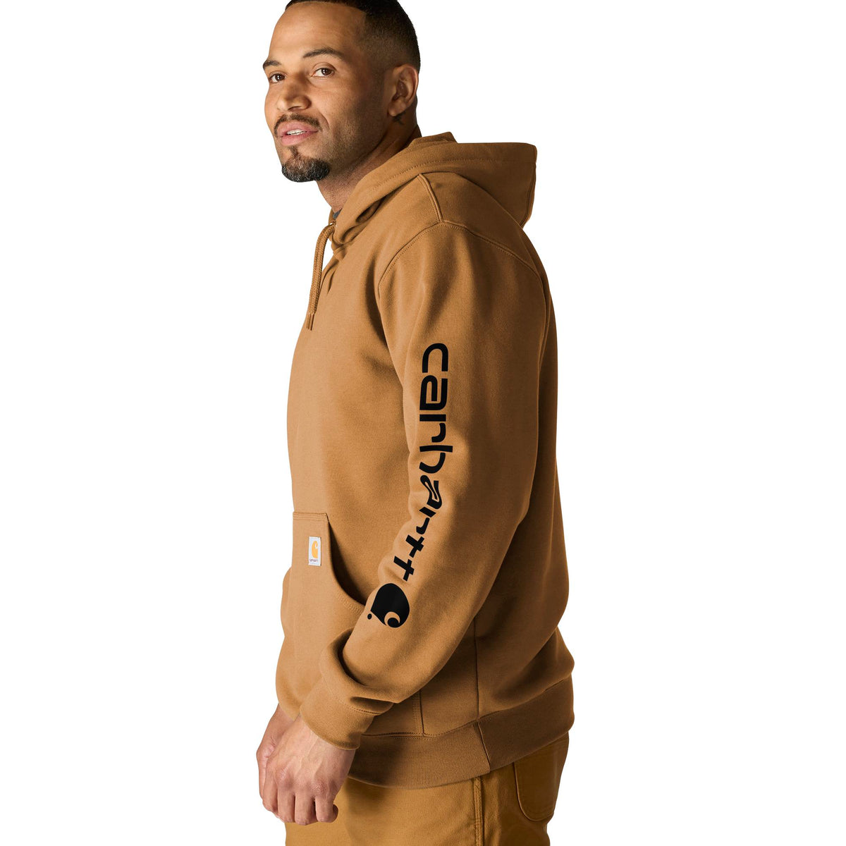 Carhartt Men's Signature Logo Hooded Pullover Sweatshirt Sweatshirts & Hoodies Carhartt