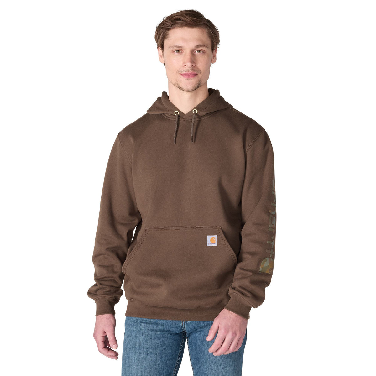Carhartt Men's Signature Logo Hooded Pullover Sweatshirt Sweatshirts & Hoodies Carhartt