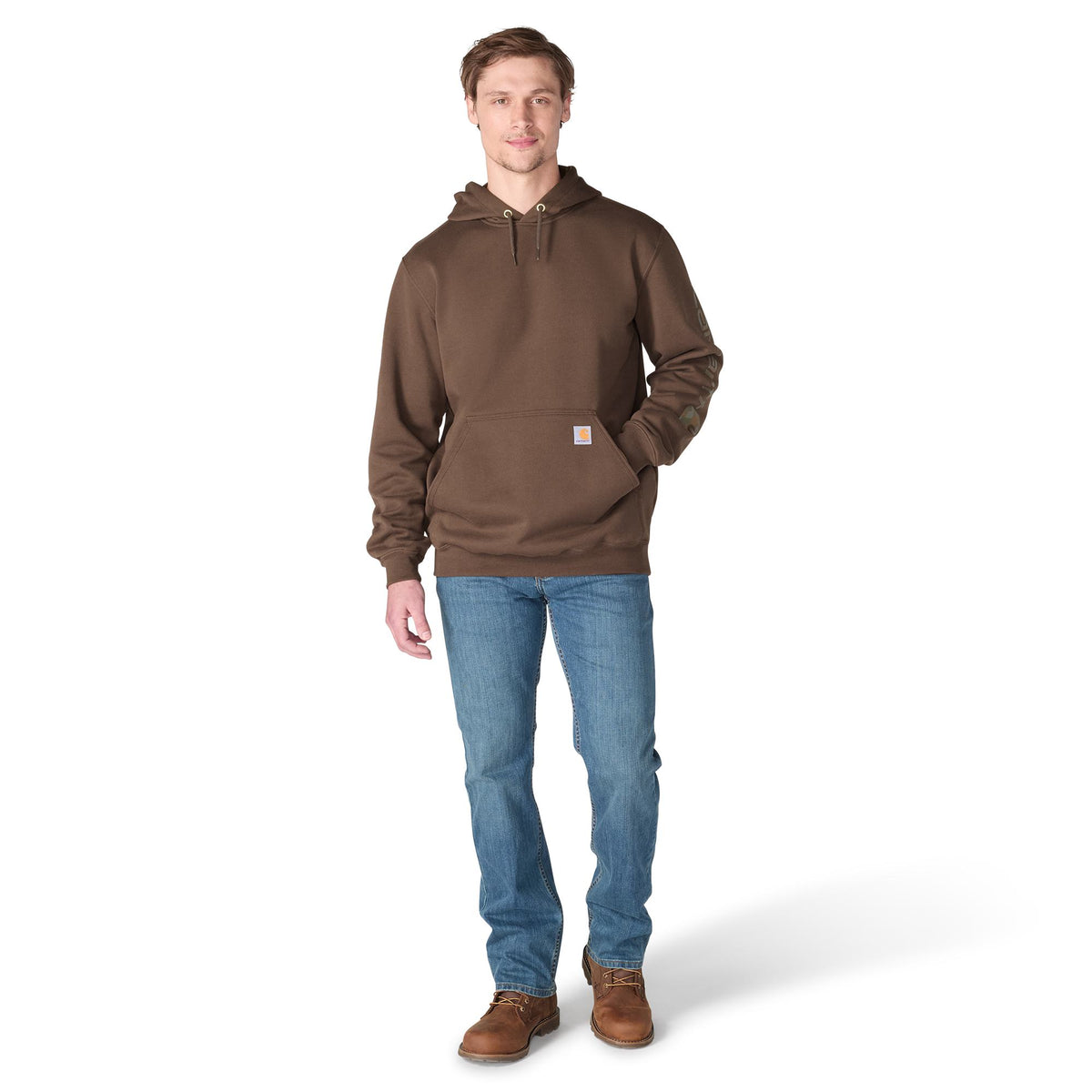 Carhartt Men's Signature Logo Hooded Pullover Sweatshirt