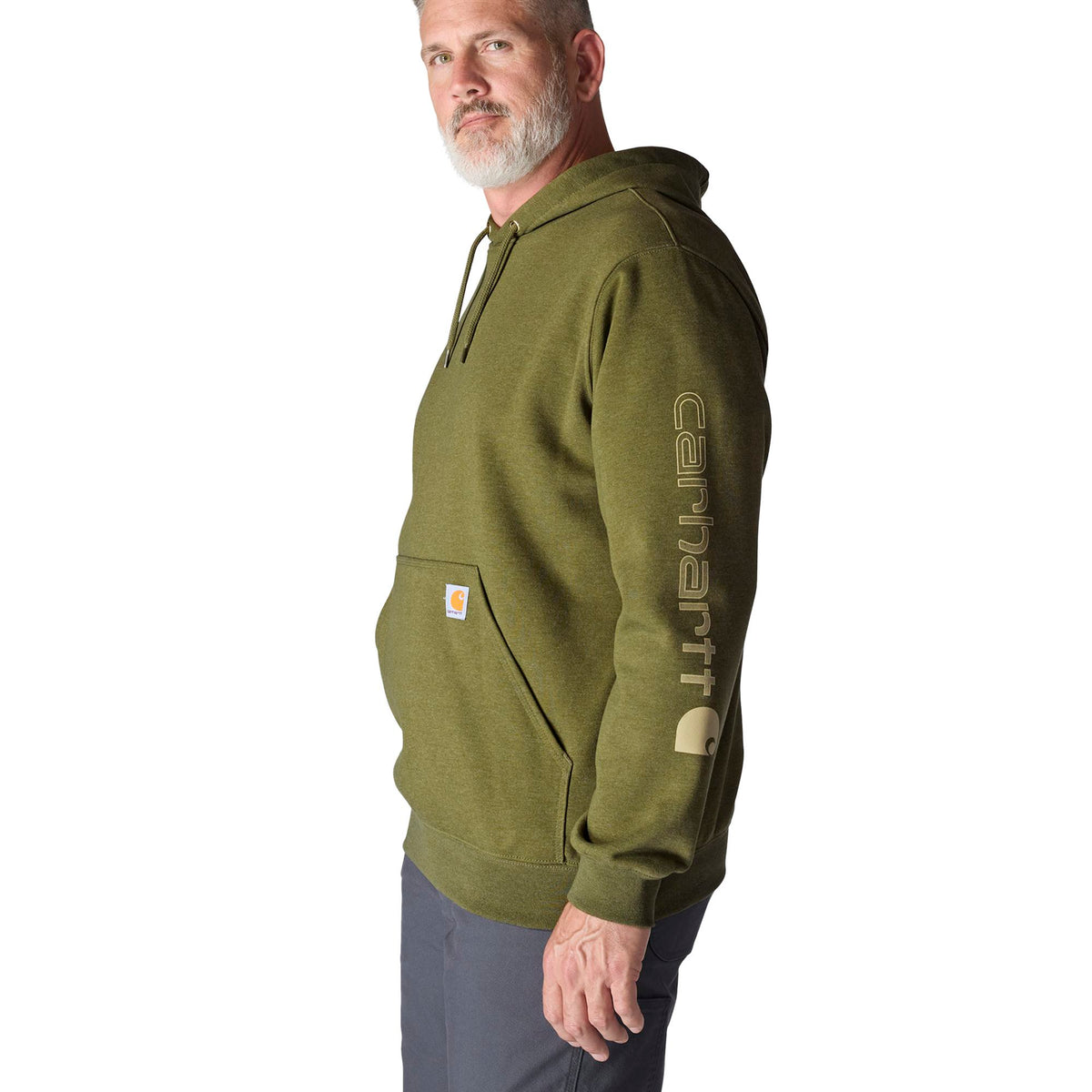 Carhartt Men's Signature Logo Hooded Pullover Sweatshirt - Work World - Workwear, Work Boots, Safety Gear